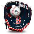 MLB Boston Red Sox Glove & Ball showing a navy blue 9.5" youth glove with the Red Sox logo and foam baseball.