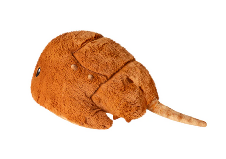Soft and cuddly Horseshoe Crab plush toy in brown polyester fiber, perfect for ages 0 and up.