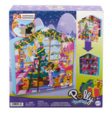 Polly Pocket Advent Calendar with 24 surprise gifts in a festive gingerbread house winter playset for kids ages 4 and up.