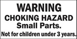 Sam & Julia | Matchbook Miniature 2 warning label showing choking hazard and not for children under 3 years.