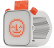 Yoto Player (3rd Generation) in white with orange dials and pixel display showing a smiling face.