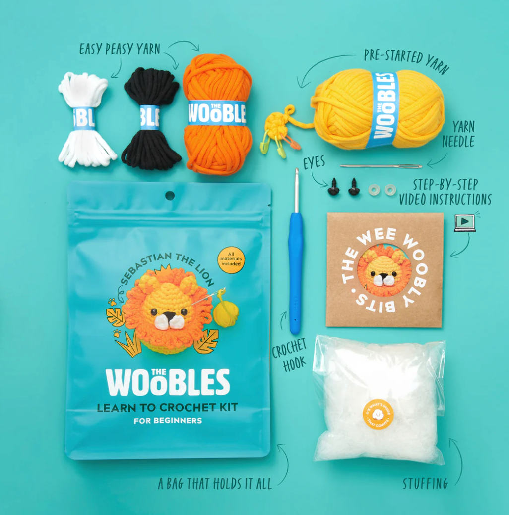 The Woobles Crochet Kit | Sebastian the Lion