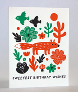 Fox and Flowers Birthday Card