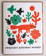 Fox and Flowers Birthday Card