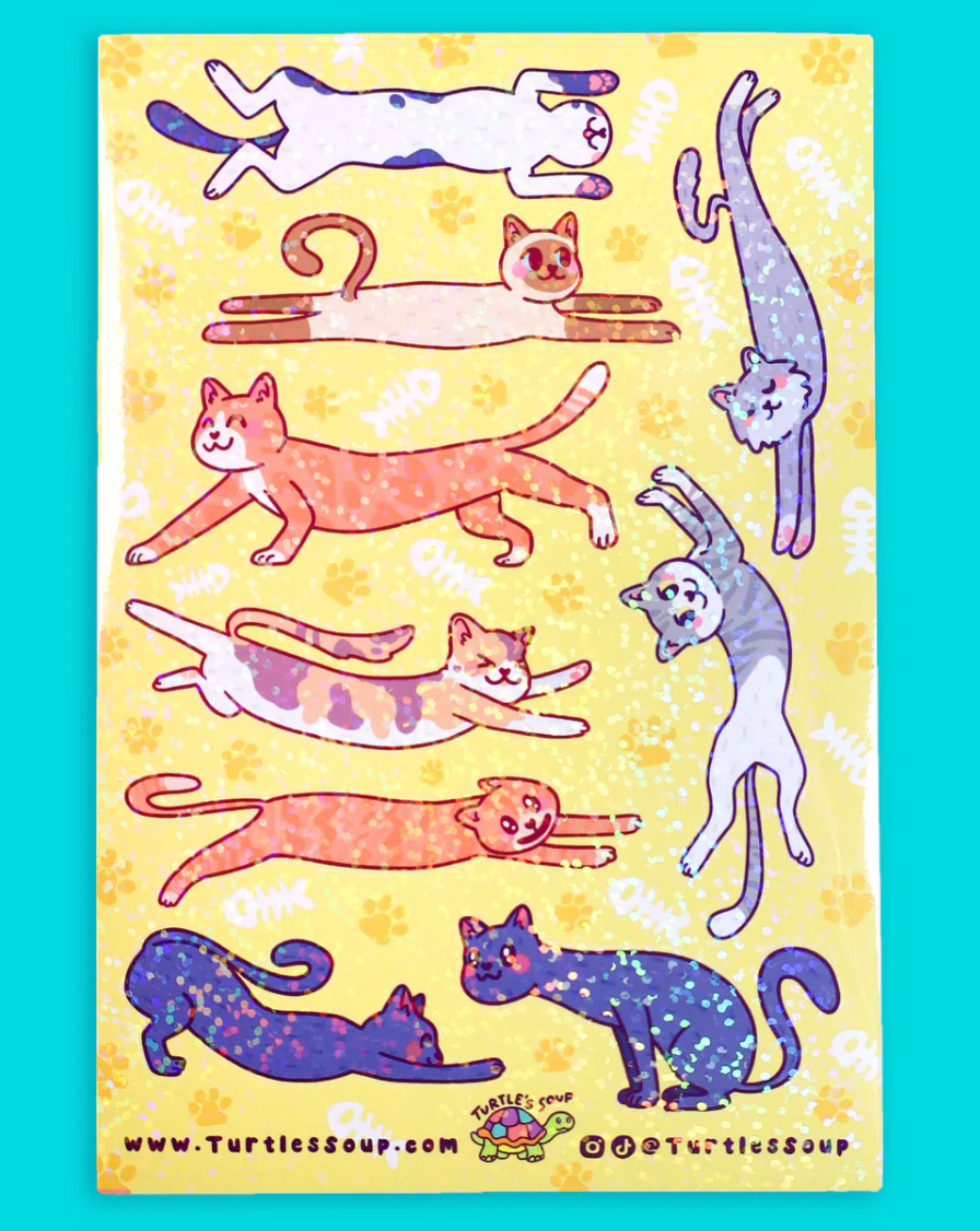 Long Cats Vinyl Sticker Sheet