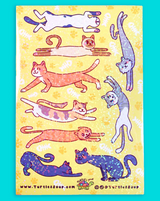 Long Cats Vinyl Sticker Sheet