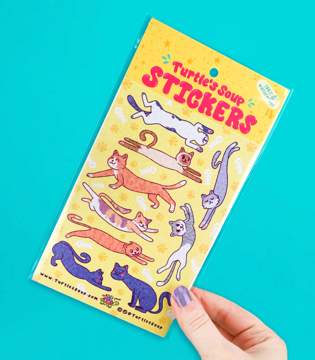 Long Cats Vinyl Sticker Sheet
