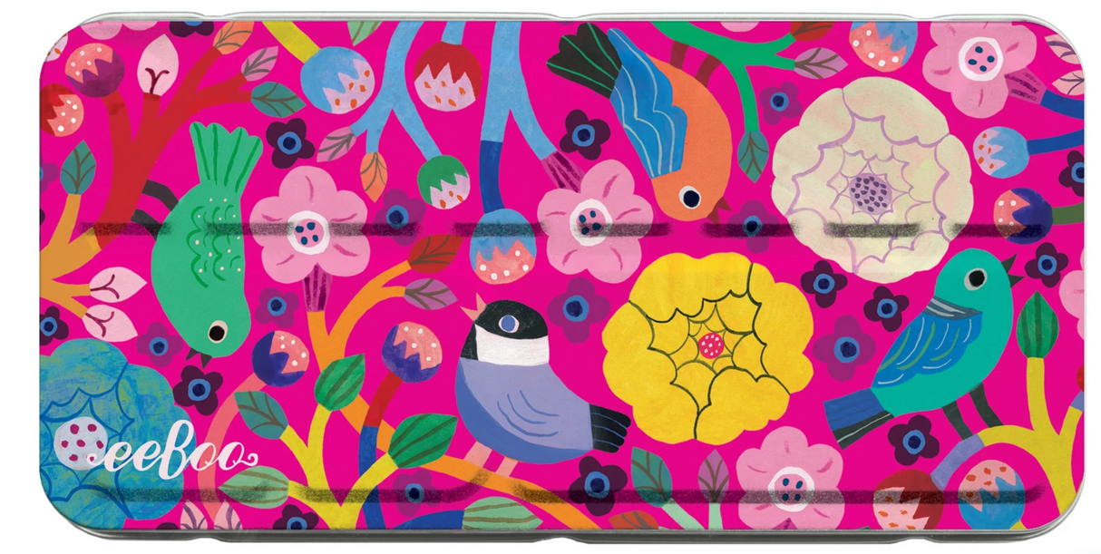 Watercolors Tin | Birds in Fuchsia