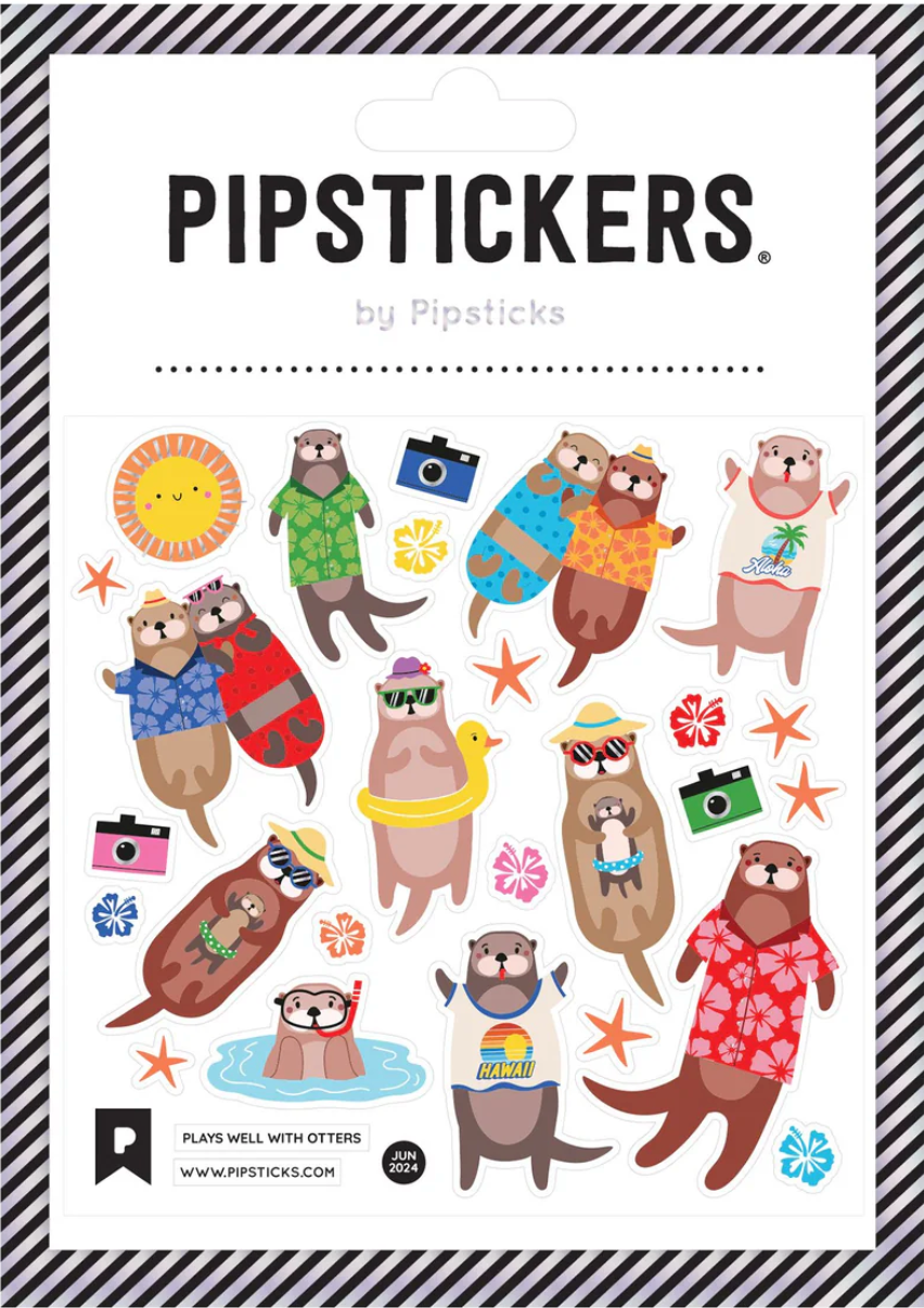 Plays Well With Otters Stickers