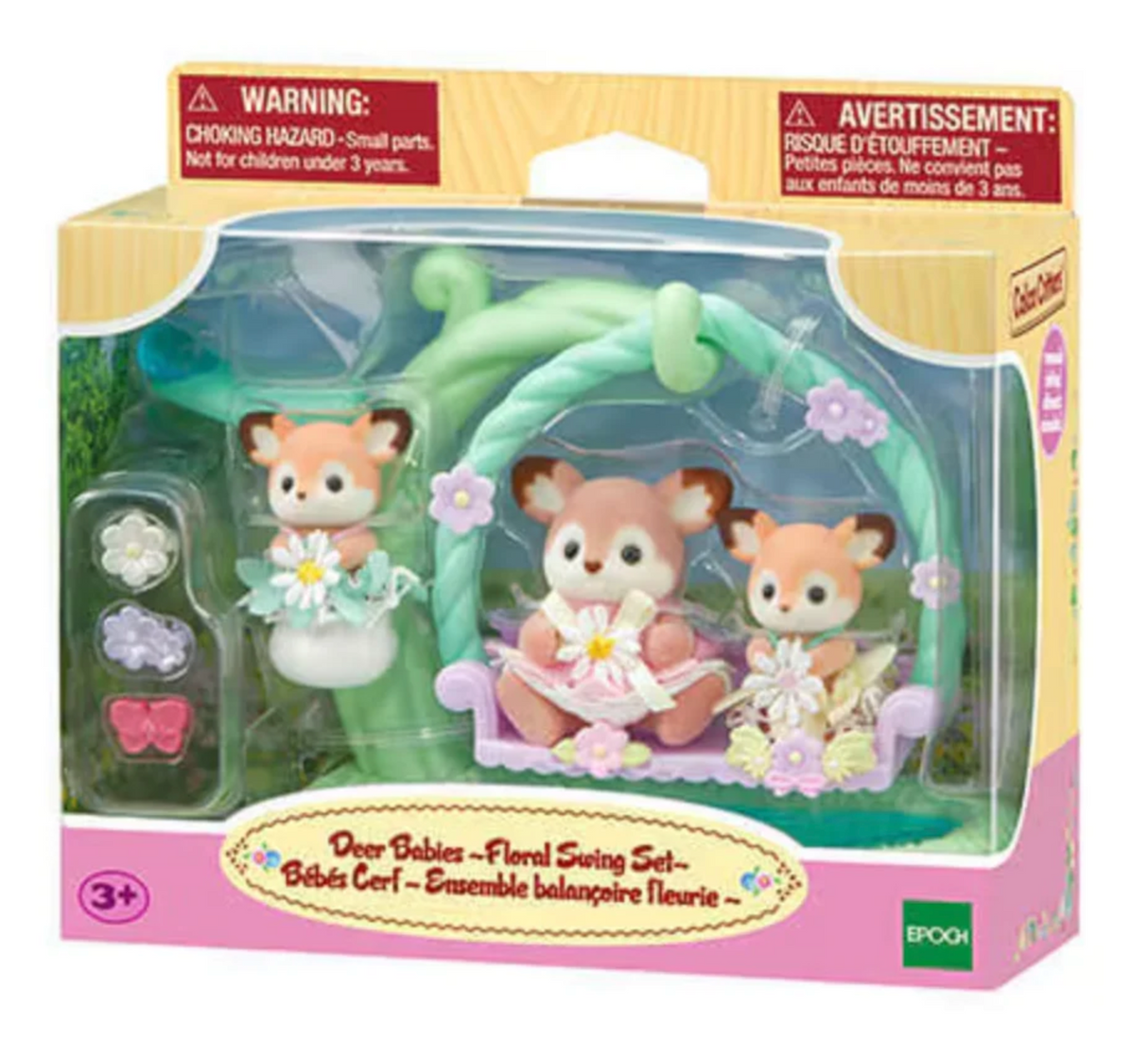 Deer Babies Floral Swing Set