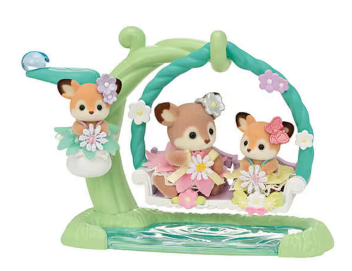 Deer Babies Floral Swing Set