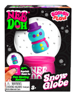 NeeDoh Squish n Flow Snow Globe featuring a colorful snowman toy with squish base for fun moving action, age 3+