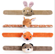 Little Band | Woodland Face plush slap bracelets with bunny, deer, fox, and bear designs for kids aged 3 and up.