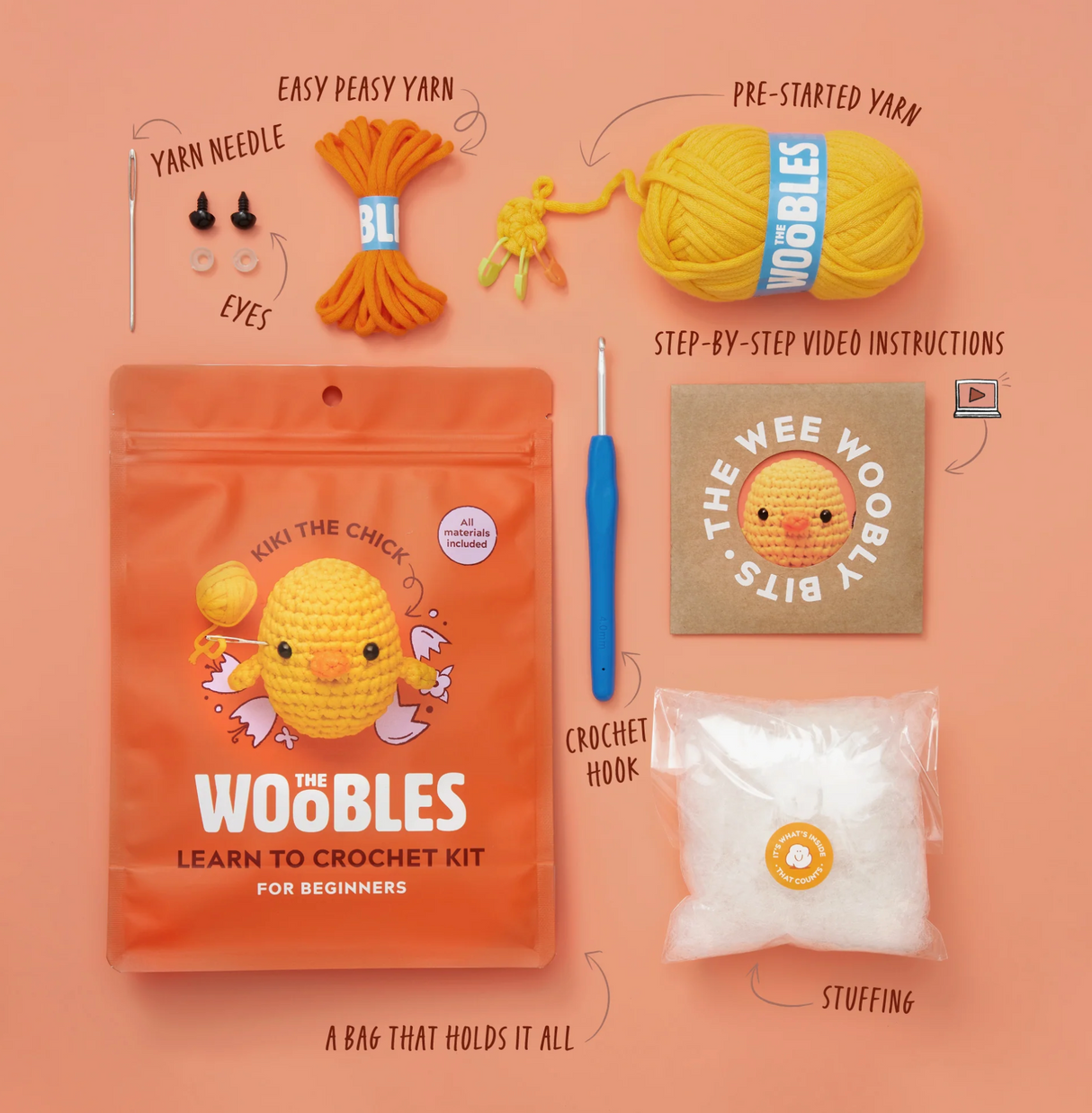 The Woobles Crochet Kit | Kiki the Chick