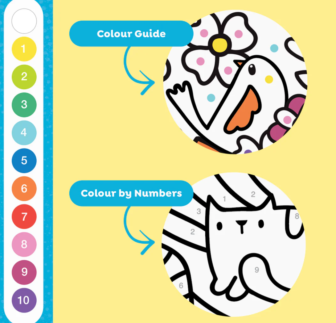 Color by Number | Rainbow Garden