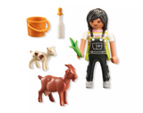 Special Plus | Woman with Goats set includes figure, two goats, bottle, bucket, and accessories for ages 4 to 10 years.