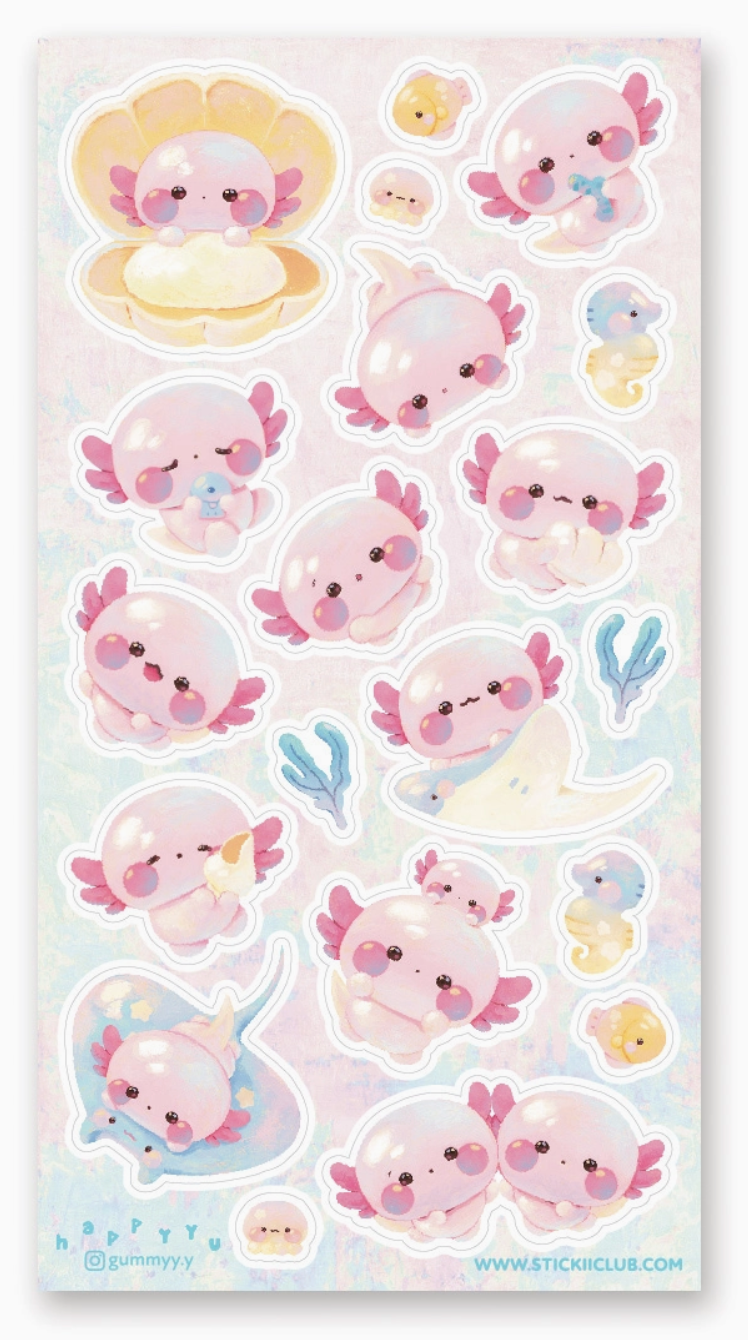 Adorable Axolotl Stickers