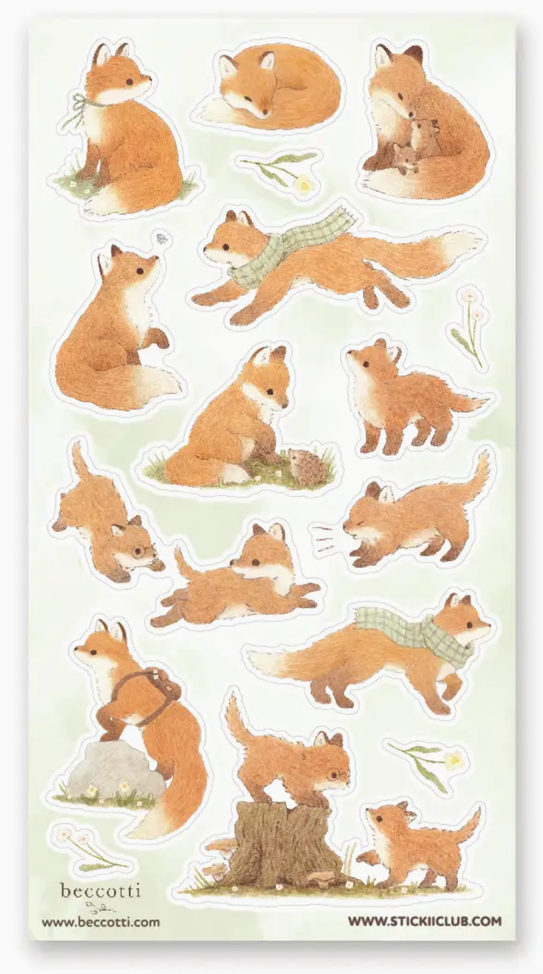 Lovely Little Foxes Stickers