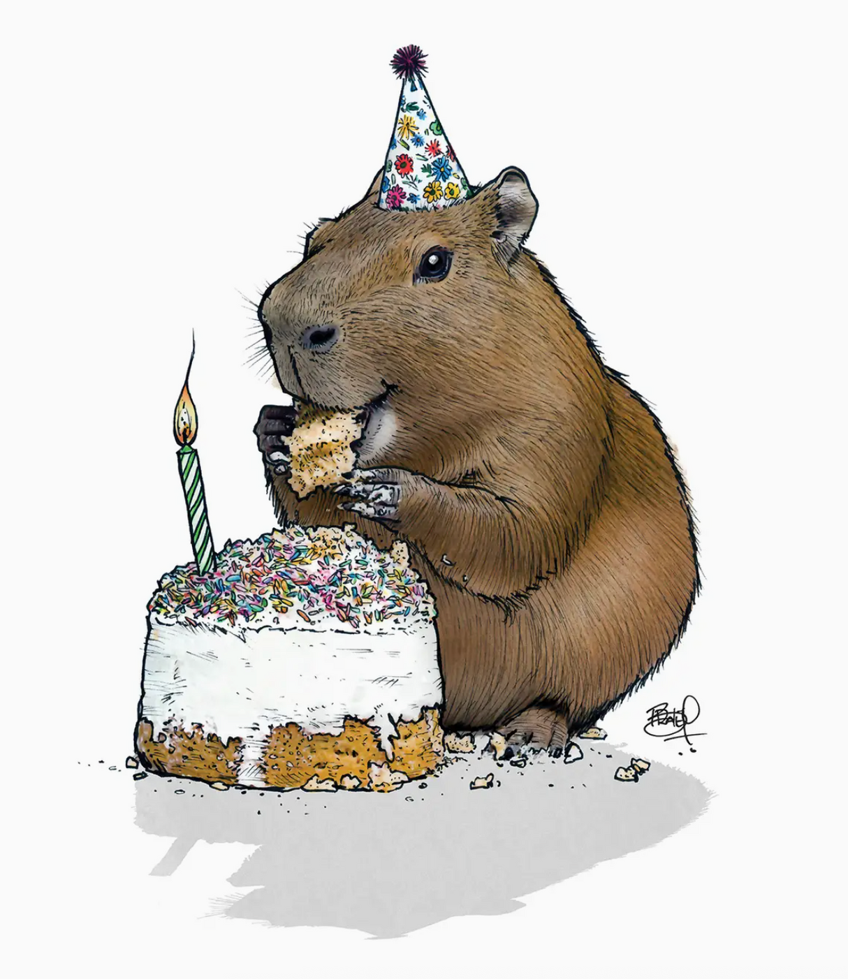 Happy Capy Cake Card