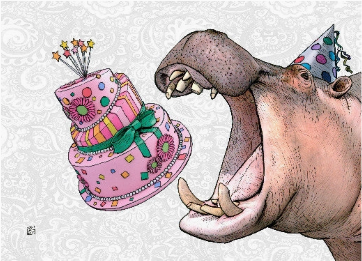 Hippo-Party-Mus Card