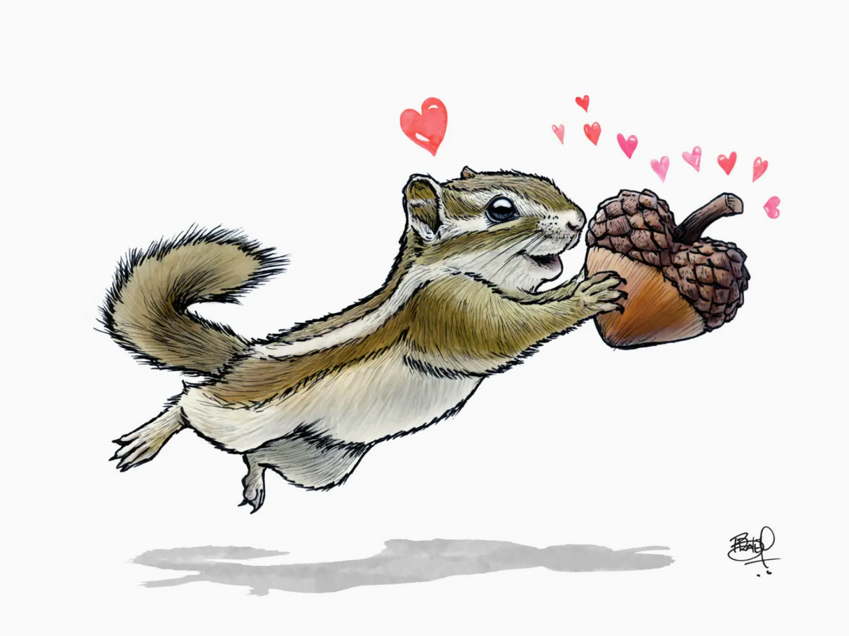 Nutty Chipmunk Love Card