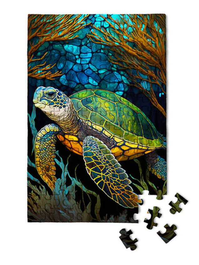 150pc Stained Glass Sea Turtle MicroPuzzle