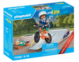 Playmobil myLife Skateboarder with bike and ramp set with helmet and accessories for kids ages 4 to 10
