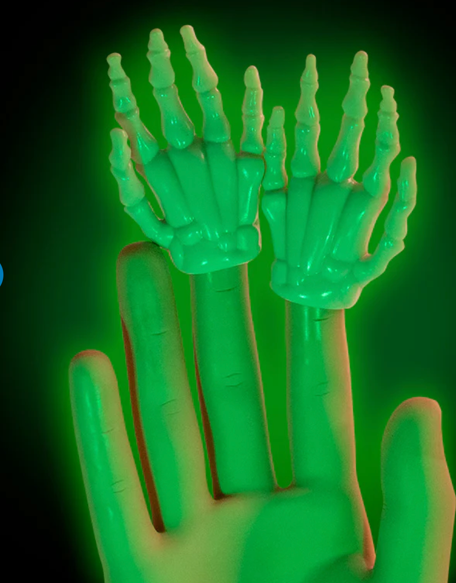 Glow in the Dark Skeleton Finger Hand