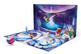 Open Disney Princess Advent Calendar 2025 featuring Frozen characters Elsa, Anna, Olaf, and Kristoff with mini builds on a game board.