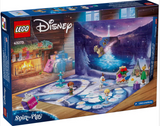 LEGO Disney Princess Advent Calendar 2025 with Frozen characters and a holiday-themed game board for kids age 5 and up.