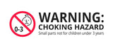 Special Plus | Woman with Goats warning label showing choking hazard for children under 3 years due to small parts.