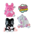 Taba-licious Cuties Squishy soft stress-relief toys in pink, black, and white playful animal shapes with bow accents.