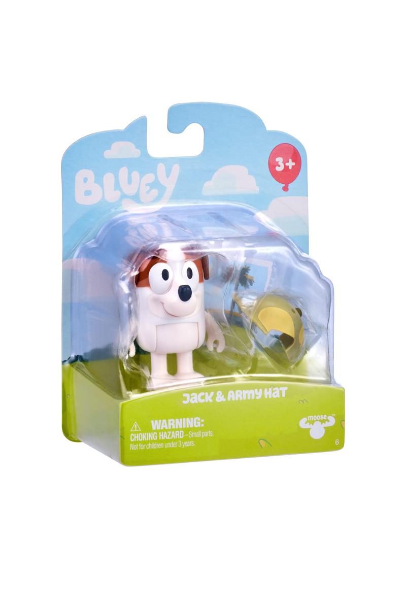 Bluey Figure Story Starter Series 11 featuring Jack figure with army hat accessory in collectible packaging for ages 3+