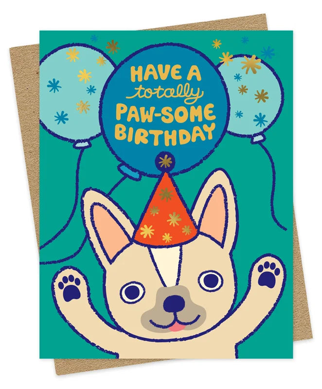 Paw-Some Frenchie Birthday Card