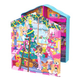 Polly Pocket Advent Calendar with colorful holiday scene, decorated Christmas tree, and surprise gift doors to open.