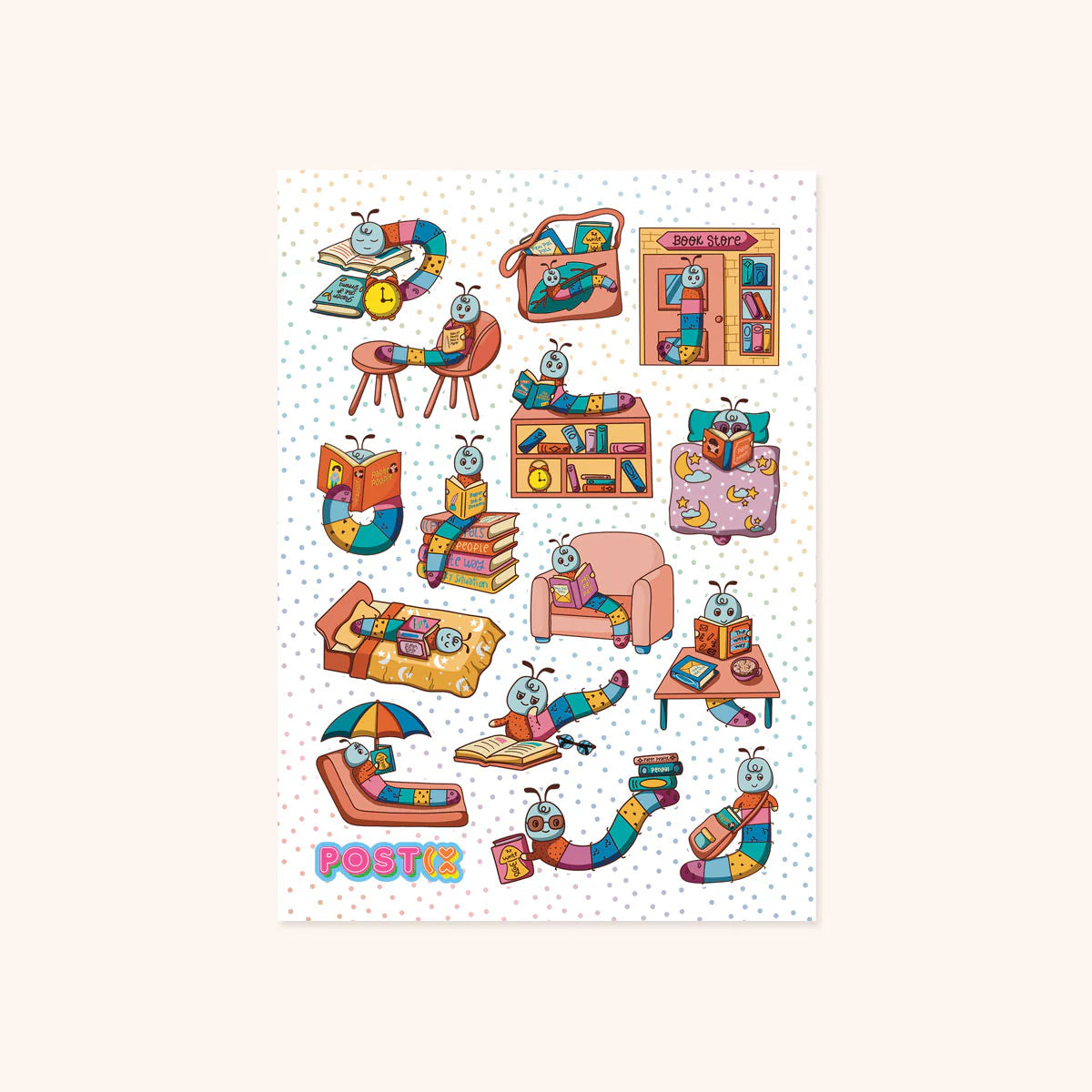 Bookish Bookworms Glossy Stickers