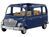 Family Seven-Seater toy car in blue with open doors, seating for seven, and detailed interior seats.