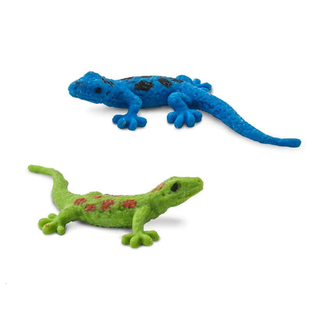 Mini Animal pocket-sized figures in blue and green, perfect for crafts, giveaways, and good luck charm collection.