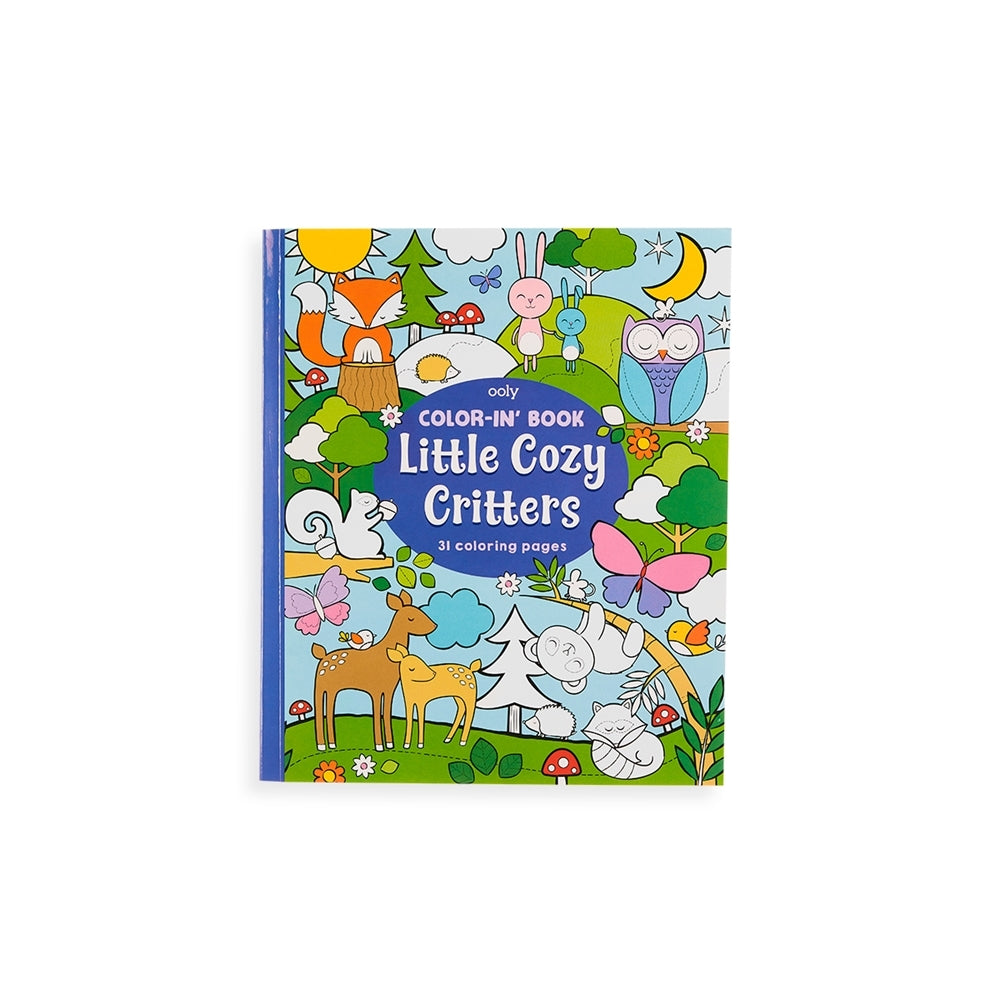 Color-In' Book Little Cozy Critters featuring adorable animals and nature scenes for kids to color and enjoy.