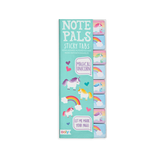 Note Pals Unicorns sticky tabs with 8 colorful unicorn and rainbow designs for fun and easy organization.