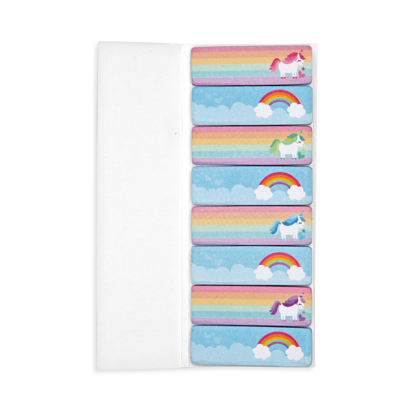 Note Pals Unicorns sticky tabs with colorful unicorns and rainbow designs for fun and easy organization.