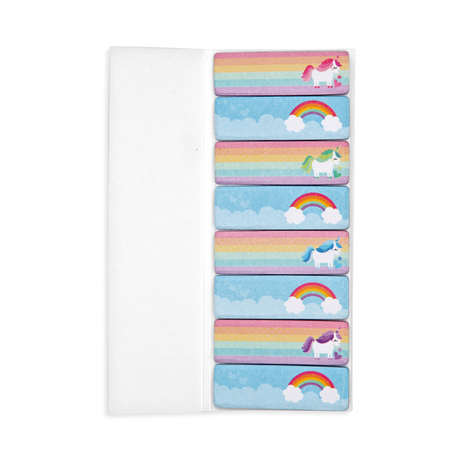 Note Pals Unicorns sticky tabs with colorful unicorns and rainbow designs for fun and easy organization.