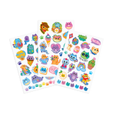 Colorful Cats Tattoos set with 3 sheets and over 50 cute, colorful, glittery cat temporary tattoos for kids and adults.