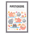 Bathing Beauties Fuzzy Stickers featuring cute hippos with fuzzy accents on a 4x4 inch sticker sheet.