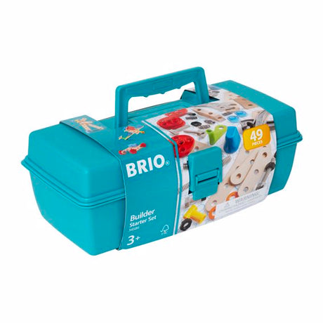 Builder Starter Set plastic toolbox with 49 pieces for creative construction and hand-eye coordination practice.