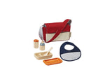 Doll Feeding Set with bag, bib, feeding bottle, food containers, and spoon for pretend play and care development.