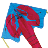 46" Easy Flyer Kite | Red Lobster with bright red lobster graphic on blue nylon fabric, easy to fly and assemble.