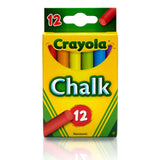 Crayola Chalk Colored box of 12 vibrant chalk sticks in red, orange, yellow, green, blue, and violet for indoor and outdoor fun.