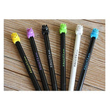 Cat Tail Gel Pen set featuring retractable gel ink pens with colorful cat-shaped tails and smooth 0.5mm black ink tips.