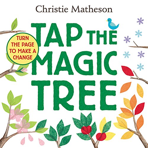 Tap the Magic Tree book cover with colorful leaves, branches, and a blue bird encouraging page turning.